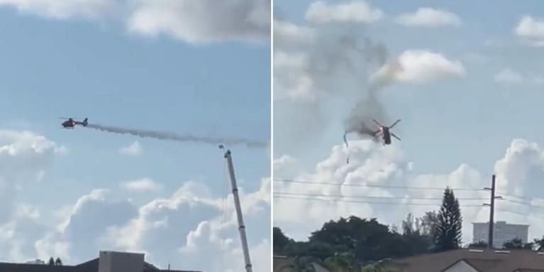 Vídeo: Helicóptero cae sobre edificio en Florida